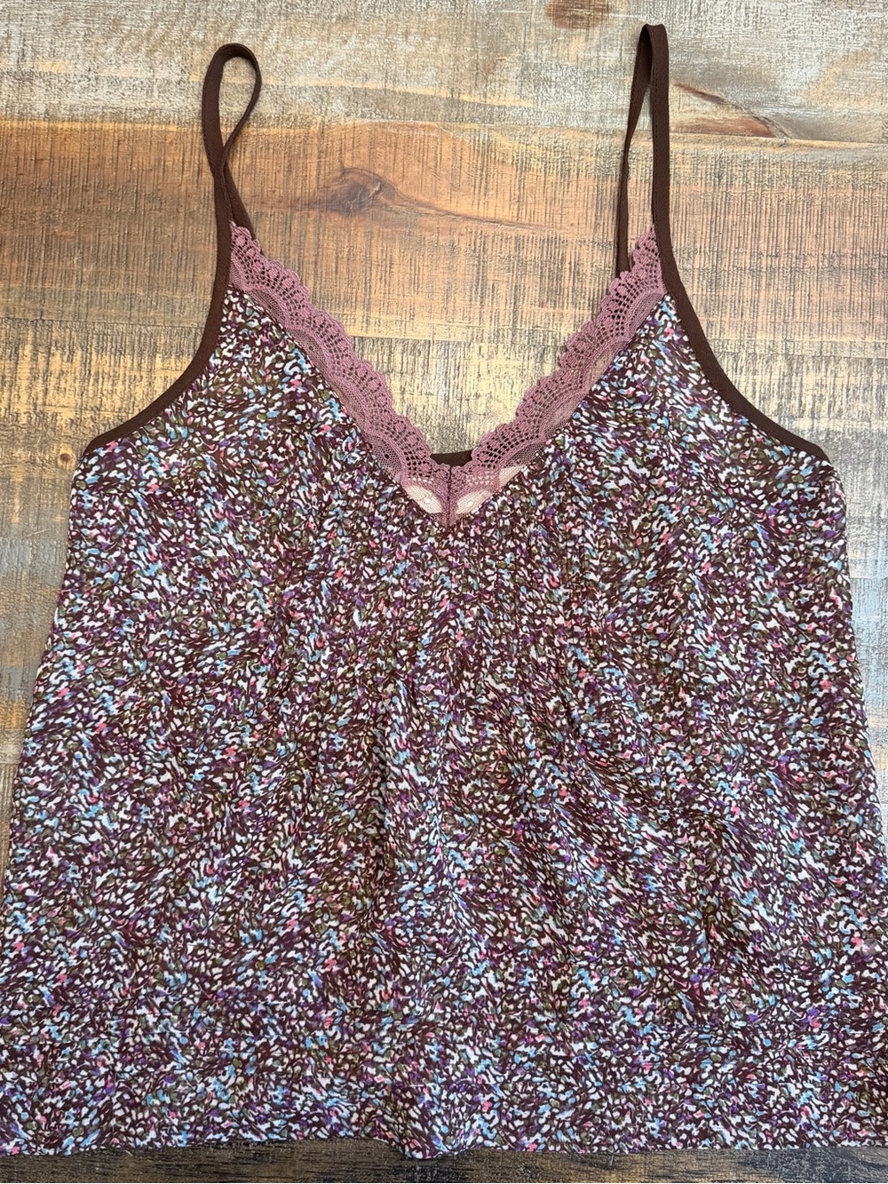 Women’s Staring at Stars Floral Lace Trim Camisole Tank Top